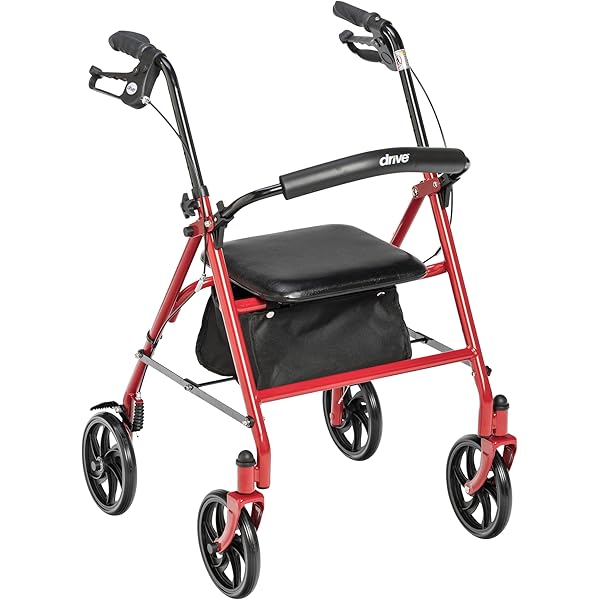 Drive Medical 10257RD-1 Four Wheel Rollator with Fold Up