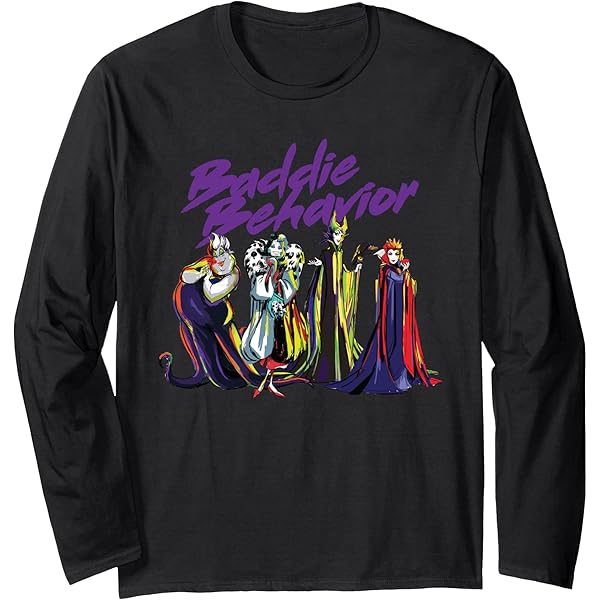 Amazon.co.jp: ディズニー・ヴィランズの悪役行動 長袖Tシャツ