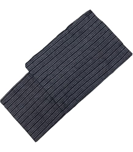 Amazon.co.jp: 浴衣 綿麻 粋な夏着物 菊柄 黒 半幅帯 カラシ 2点