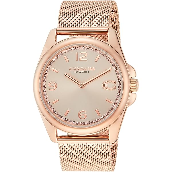 Amazon | [コーチ] 腕時計 レディース ケイディ ローズゴールド 長方形