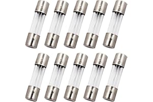 SIXQJZML 10 Pack F5AL Fast-Blow Fuse 5A Max 5 amp 125V Glass Fuses 0.2 x 0.78 Inch / 5 x 20 mm (125Volt) (F5A)