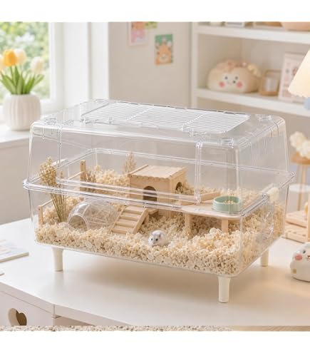 Amazon | Sonorphine ハムスター ケージ 全透明 アクリル 2階建て