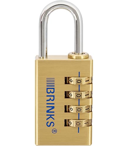 BRINKS 80mm Stainless Steel Discus Padlock – 4-Dial Resettable Combination, Hardened Shackle, Weatherproof For Sheds & Lockers