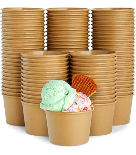 Amazon | Honeydak 200個パック ブラウン クラフト アイスクリーム