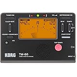 KORG(コルグ) チューナー メトロノーム 同時に使える TM-60 BK ブラック 吹奏楽 ブラスバンド オーケストラ 個人練習 コンパクト 持ち運び