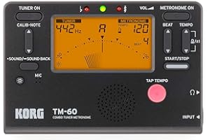 KORG(コルグ) チューナー メトロノーム 同時に使える TM-60 BK ブラック 吹奏楽 ブラスバンド オーケストラ 個人練習 コンパクト 持ち運び