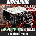 オートゲージ（AUTOGAUGE)　RSM52バキューム計　エンジェルリング ブラックフェイスホワイトLED　ワーニング機能付　52パイ 52AGVA-RSM