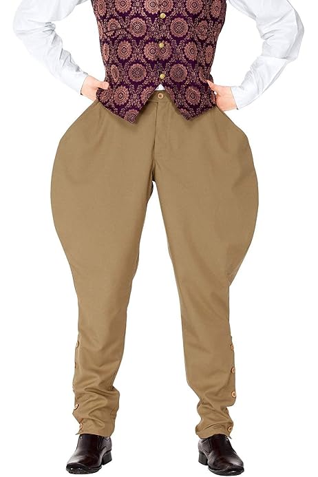 Men's Victorian Gothic Cosplay Trousers Vintage Style Steampunk Victorian Pants For Men - Gothic Cosplay Trousers With Vintage Style Gothic Cosplay Pants