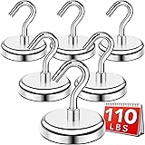 DIYMAG Strong Neodymium Magnetic Hooks, 110lbs Heavy Duty Rare Earth Magnets with Hook,Strong Corrosion Protection Facilitate