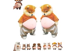 犬 お腹 シール 3D【2025新型】柔らかいお腹 ぷにぷにシール かわいい 3D もっちりスクイーズ ステッカー シー ル帳 デコレーション 携帯電話飾り用 手帳用 日記帳用 车用 手芸用品 (B)