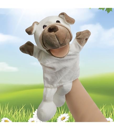 Marionnette Trudi – Peluche Bulldog/ogre Pour Théâtre – Douce, Lavable En Machine, Dès La Naissance