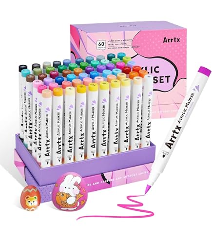 Amazon | Arrtx 36色 直液式アクリルマーカー 筆ペン | ブラシ先端