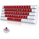 Snpurdiri Wired 60% Mechanical Gaming Keyboard, White LED Backlit Ultra-Compact Small Office Keyboard for Windows Laptop PC M