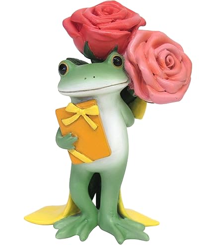 Amazon.co.jp: ダイカイ コポー バラとプレゼントを持つ カエル ミドル