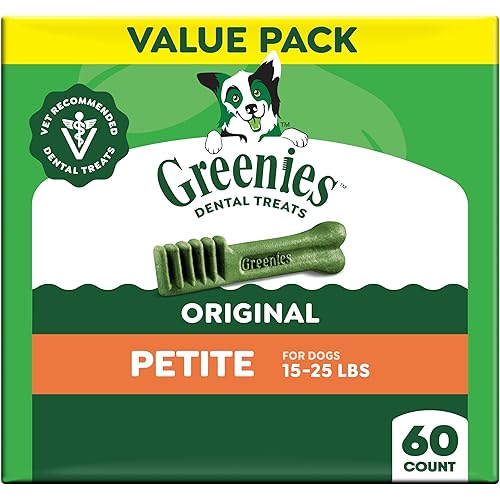 GREENIES Canine Dental Dog Treats Original Petite 60 Chews Value Pack 1.02Kg