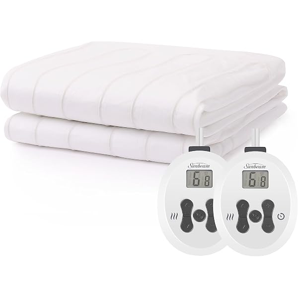Sunbeam Restful Heated Mattress Pad - King, White : Amazon.sg: Home