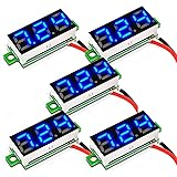 Aideepen 5個 2線式LED電圧計 0.28" デジタルディスプレイ電圧テスターDC 2.5V〜30V Mini 電圧メーター 正確な電圧測定と逆接続保護付き HD電圧表示パネル、車/船/産業/実験/回路テス​​ト/DIYに適してい【青】