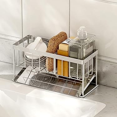 ⭐️便利アイテム⭐️スポンジホルダー シンク貼り付け型 (スモーク