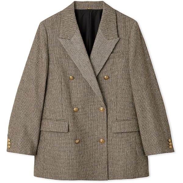 新品未使用　金釦ダブルブレストロングブレザー Amazon | [ミラオーウェン] 金釦ダブルブレストツイードロング