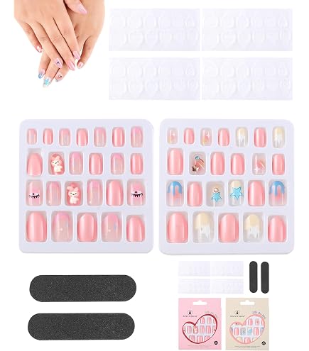 Amazon | ネイル キッズ キッズネイル カラフル ネイルチップ セット