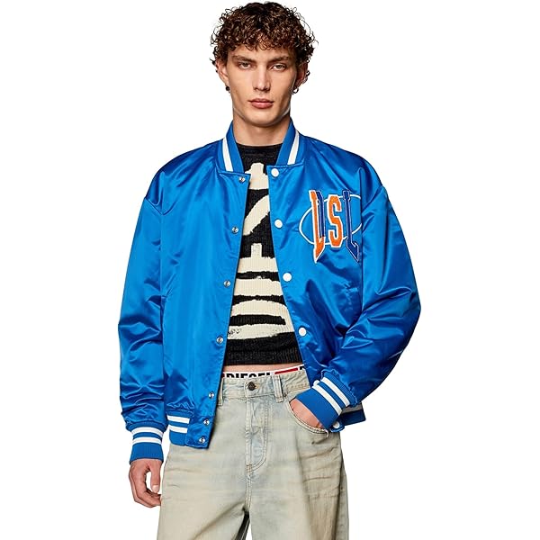 Amazon | DIESEL(ディーゼル) スカジャン ボンバージャケット ブラック