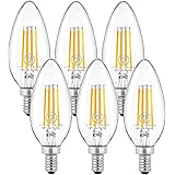 チラツキが少ない シャンデリア電球 E12 口金 40W形相当 電球色 ホタルスイッチ対応 led 電球 e12 シャンデリア球 密閉形器具対応（6個入）