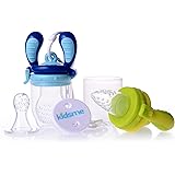 kidsme(キッズミー) モグフィステップアップセット モグフィ２個+サックSML３種類+ホルダー付 果物や野菜、豆腐などの柔らかくした離乳食に ごっくん期～ ライム＆アクアマリン