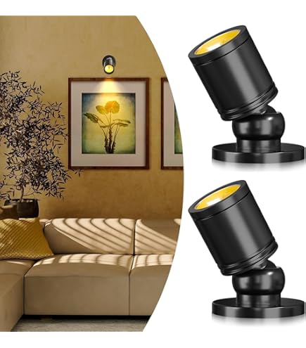thumbnail image 2 of Dual Heads LED Spotlights Indoor, 5V USB Mini Art Accent Spot Lights 2 of 9