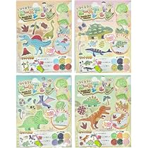 ★カラフル恐竜のビーズアート A3サイズ Amazon.co.jp: 【4種類セット】 日本パール加工 つくろう！ビーズ