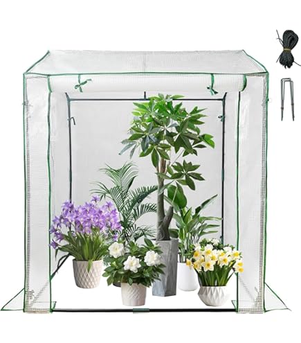Amazon.co.jp: 温室 保温 温室棚 収納庫 園芸用 ビニールハウス 頑丈