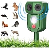 動物撃退器 超音波 害獣対策器 猫よけ 人気 鳥よけ 犬よけ 猫避け【13KHZ-45KHZ超音波/警報音/LED強力フラッシュライトで撃退】超音波 ネズミ駆除器 ソーラー充電 USB充電 PIR赤外線センサー 防水防塵 1800mAh大容量 超長待
