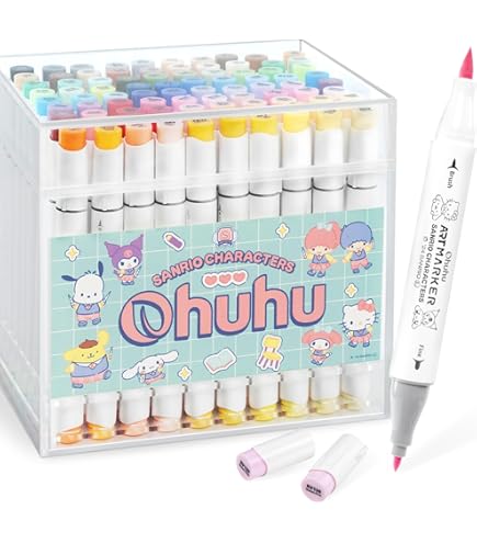 Amazon | Ohuhu イラストマーカー 200色201本 太細両端 プロ愛用