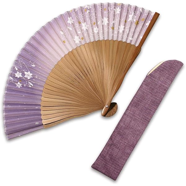 【美品】薄紫色 花と扇模様 袋帯 Amazon | [恵千堂] 花柄扇子 紫陽花色 C-105 | 和装小物 通販
