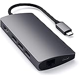 Satechi V2 マルチ USB-C ハブ 8-in-1 (スペースグレイ) 4K HDMI(60Hz), イーサネット, USBC PD充電, SDカードリーダー, USB3.0ポートx3