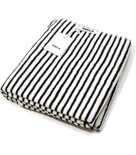 TEKLA バスタオル Black Stripes 70×140cm バスタオル Black Stripes 70×140cm | TEKLA