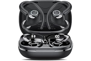 Bluetooth Earbuds Wireless 5.3 Earphones,Over-Ear Headphones HiFi Stereo Sound with ENC Mic,Sport Headsets in Ear EarHooks wi