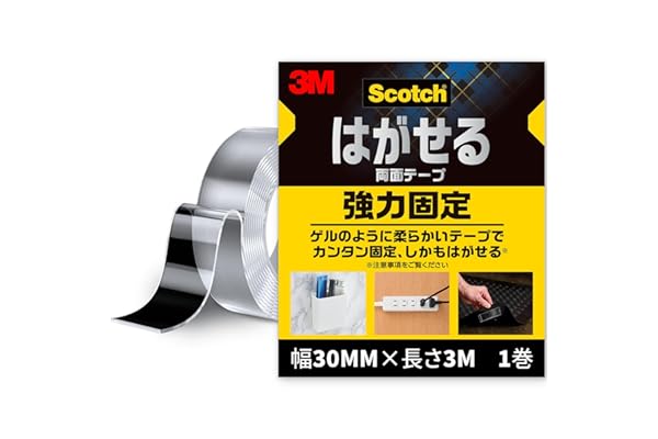 3M スコッチ はがせる 透明 両面テープ 強力 固定 幅30mm×長さ3m 1巻 SRK-AZ 魔法のテープ ゲルテープ ナノテープ (× 2)