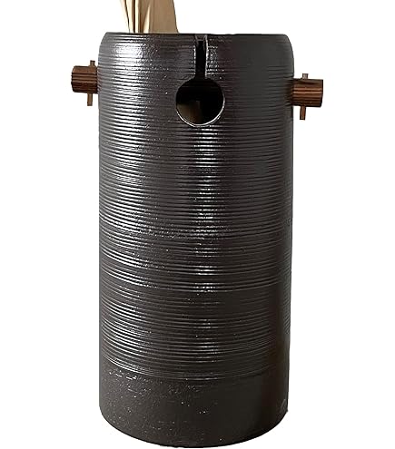 【信楽焼 傘立】窯変たわみ傘立 Amazon｜灰窯変壷型変形傘立（信楽焼） [34 x 33 x 44cm 9100g] 【傘