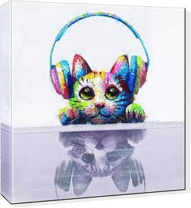Amazon Co Jp 開運絵画 手書き 猫 ネコ ねこ 油絵 動物 絵画 猫の キャット 油彩画 壁掛け 横60 縦60cm 壁掛けフック付き 梱包はダンボールに包まれていています ホーム キッチン