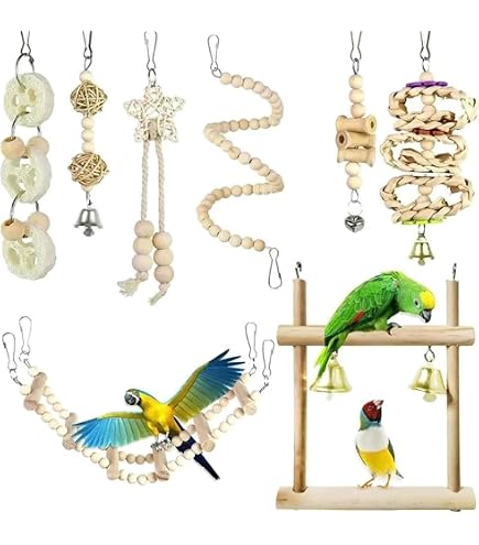Amazon | OKILALA インコ おもちゃ バードトイ 8点セット | 鳥