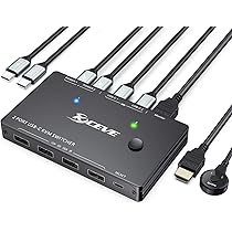 Amazon.co.jp: KCEVE 2入力1出力 Type-C KVMスイッチ ノートパソコン用