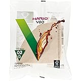 Hario V60 Paper Coffee Filters Single Use Pour Over Cone Filters Size 02, Natural, 100 Count