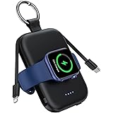 【2023年新登場】RORRY モバイルバッテリー apple watch 充電器 ワイヤレス充電 5000mAh 2本ケーブル内蔵 【iPhone用+Type-Cケーブル内蔵】 アップルウォッチ対応 apple watchとiphone同時充電 最