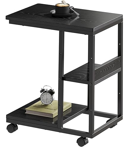 Amazon｜ZXD サイドテーブル ワゴン キャスター付きコの字型デザイン