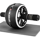 AUOPLUS 腹筋ローラー 膝マット付き アブホイール 静音 一輪 腹筋 トレーニング器具 筋トレグッズ エクササイズローラー 体幹 ストレッチ ダイエット器具 男性/女性 初心者/上級者 アブローラー