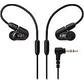 オーディオテクニカ ATH-E50 モニターイヤホン 有線 イヤモニ ゲーミング FPS 6.3mmヘッドホン端子変換プラグ付き キャリングケース付き 着脱ケーブル 【国内正規品】