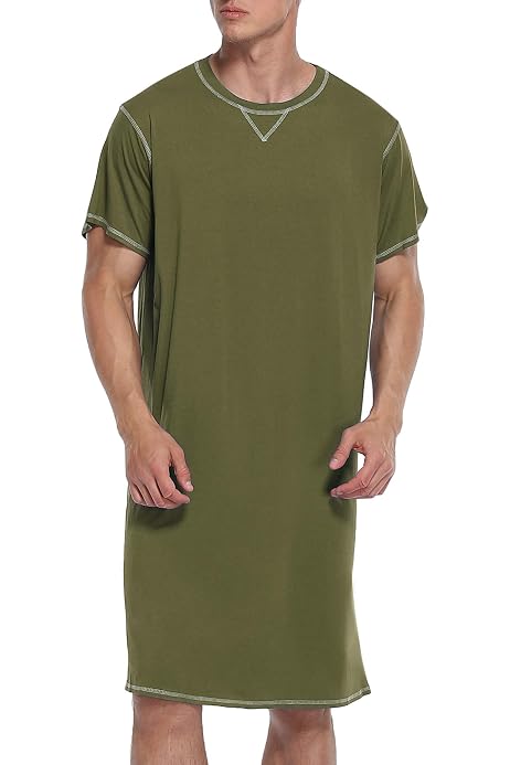 Ekouaer Men's Nightshirt Nightwear 