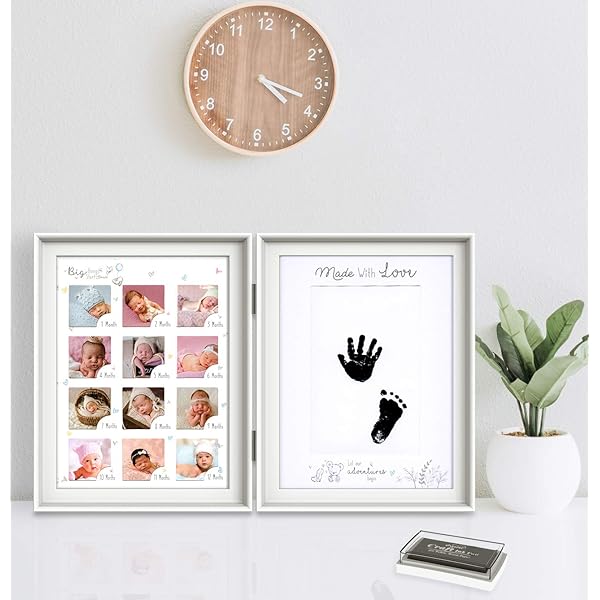Amazon Tenkoo ベビーフレーム 赤ちゃん 手形 足形 月齢フォト 最新版 12ヶ月フォトフレーム 写真入れ ベビーグッズ 写真 立て 置き掛け兼用 無毒で安全 新生児 出産祝い 男の子 女子の子 内祝い メモリアル ベビー記念品 一歳誕生日プレゼント ベビーフォト