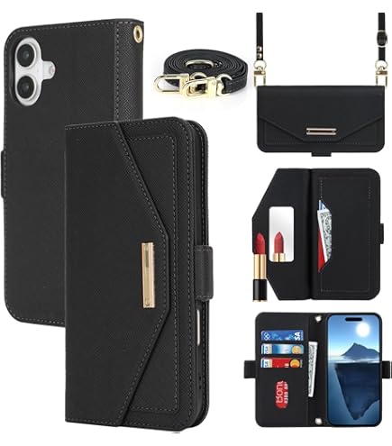 iPhone 14 pro max ケース 手帳型 ミラー ストラップ付き 黒 Amazon.co.jp: iPhone14pro Max ケース 手帳型 ショルダー 鏡付き