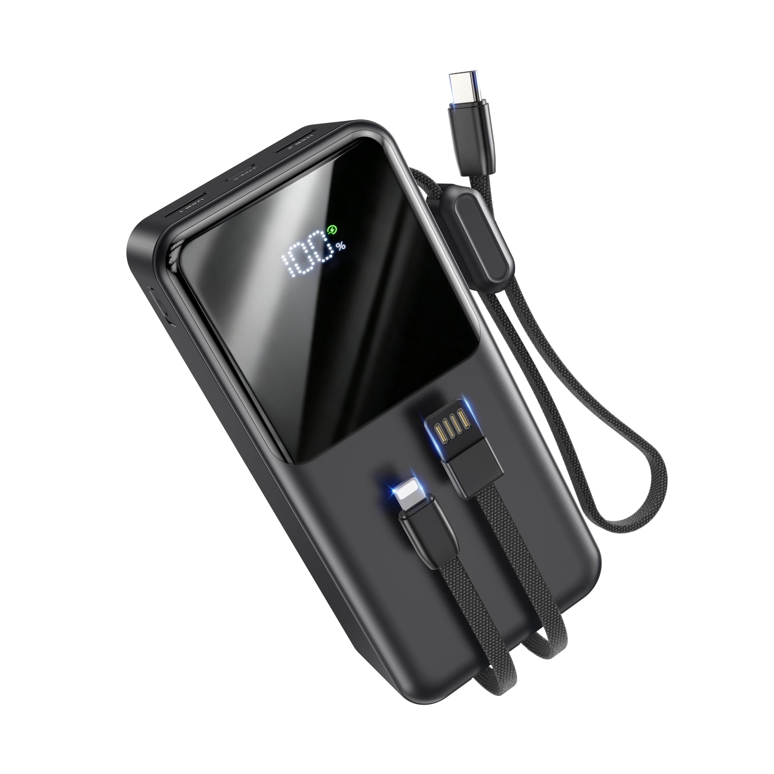 【Amazon.co.jp限定】モバイルバッテリー 大容量 60000mAh SCP22.5W/PD20W対応 高出力ケーブル内蔵 PSE技術認証済 | 2026新モデル 急速充電 スマホ充電器 Type-C入出力 5台同時に充電 低電流対応 LED